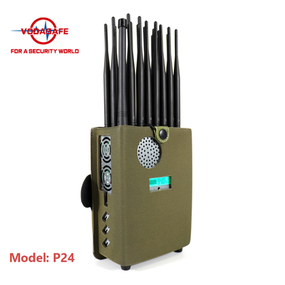 All In One Handheld Cell Phone Signal Jammer High Power 24W With Nylon Cover