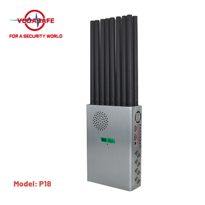 18 Antennas 5G Mobile Phone Signal Jammer 16 Watt Output Power Screen Display