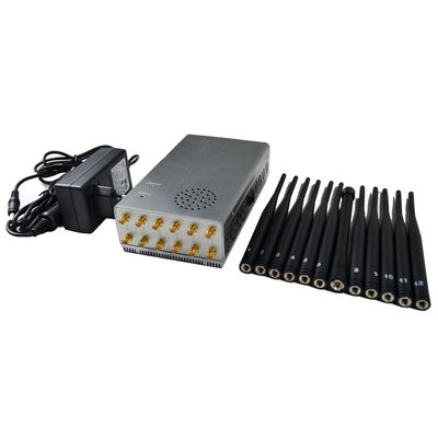 12 Bands 5G 4G 3G Wifi GPS Tracker Portable Signal Jammer 12Walt 30meter Jamming Range
